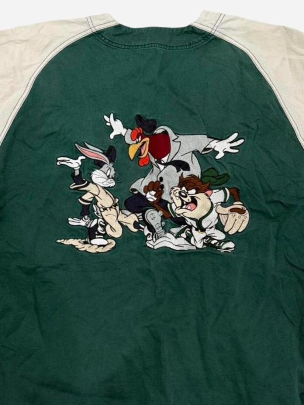 Vintage Looney Tunes Green Baseball Jersey Shirt